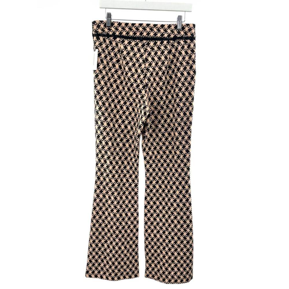 NWT Anthropologie Maeve High-Rise Ponte Flare Pants Size 10 Tan Black‎ - Picture 6 of 11